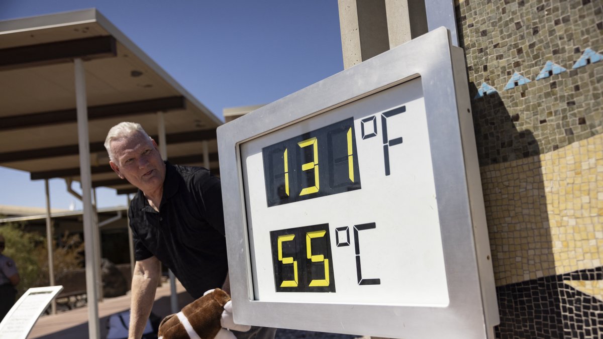 A thermometer marks high temperatures. File image.