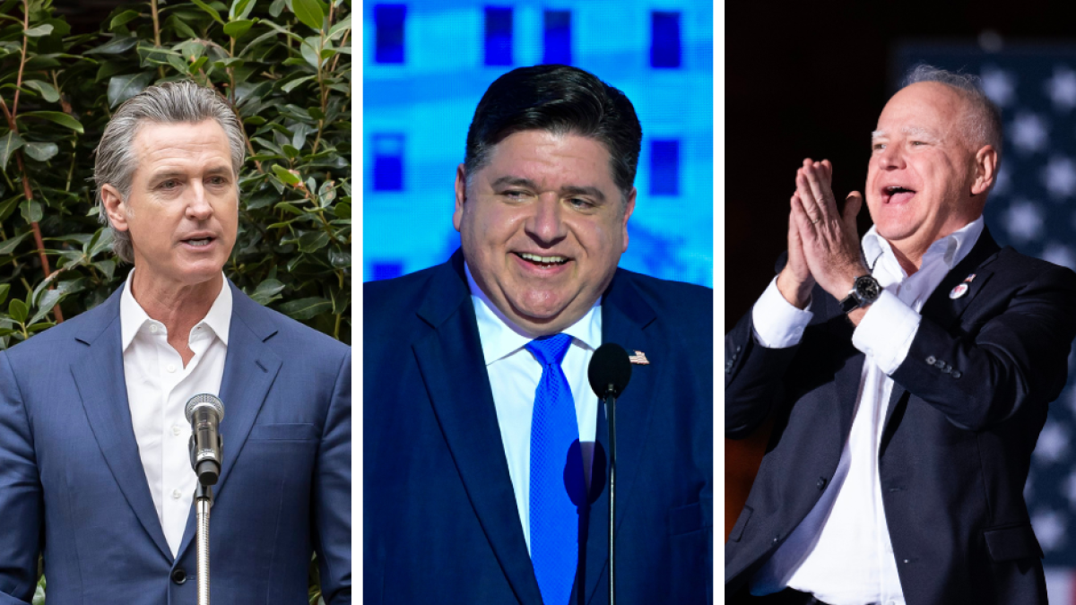 Gavin Newsom, J.B. Pritzker and Tim Walz.