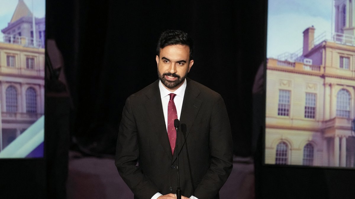 Mamdani during the election debate/ Vincent Alban.