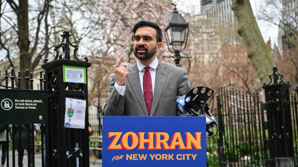 Zohran Mamdani, durante un mitin en Central Park