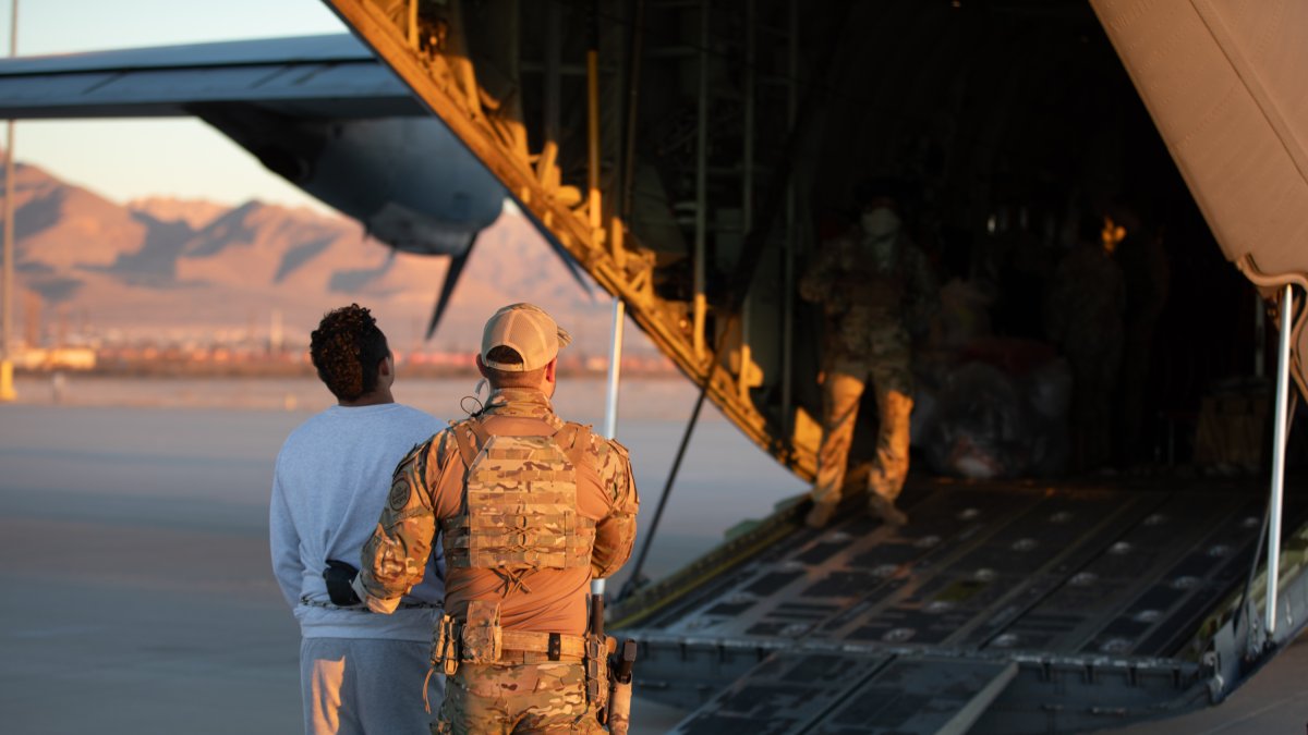 File image of a deportation flight.