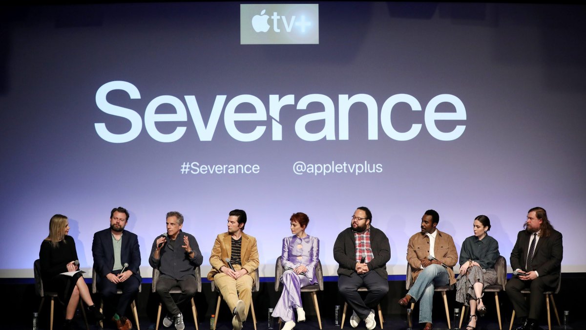 The cast and management of the series 'Severance,' during the premiere