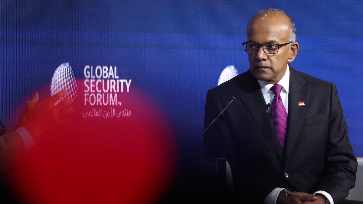 El ministro de Interior de Singapur, K. Shanmugam