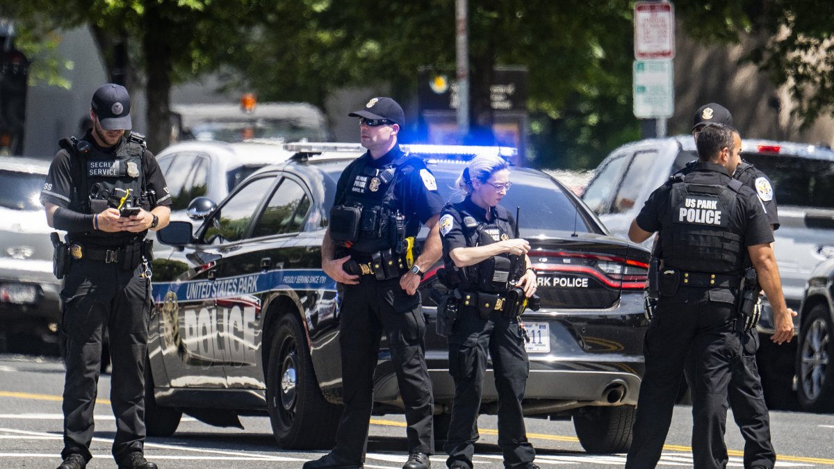 Secret Service and Park Police Department officers in Washington, DC