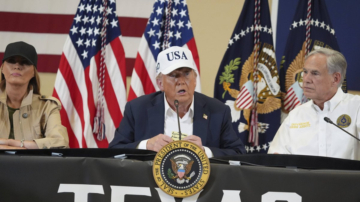 President Donald Trump, with Texas Governor Greg Abbott (File).