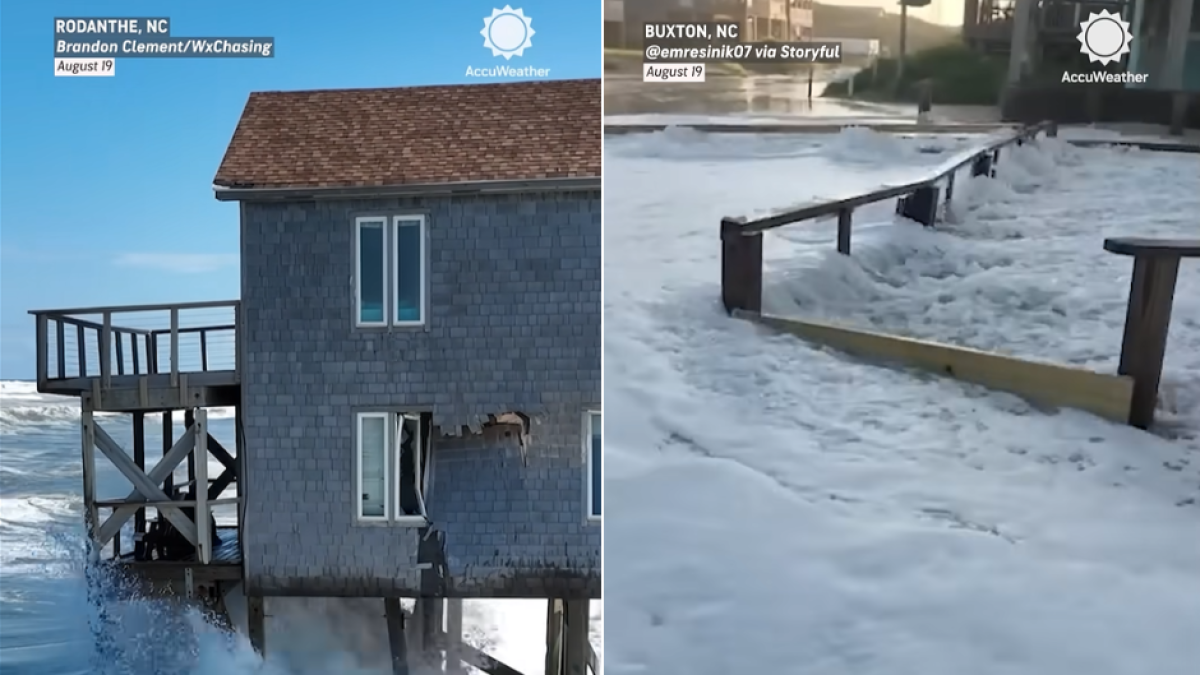 Marea del Huracán Erin en los Bancos Exteriores