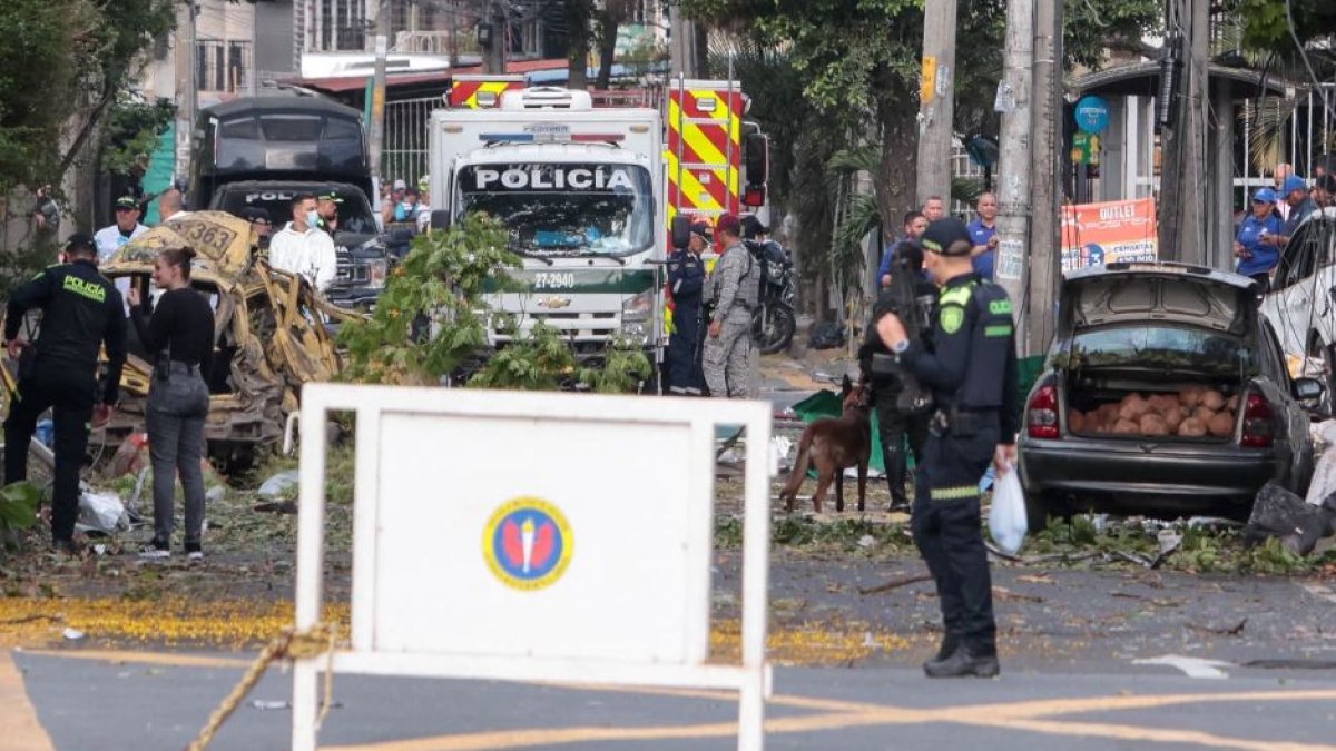 The area where a bomb exploded in Cali