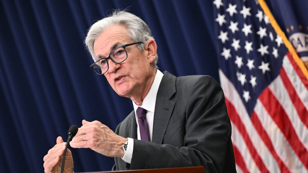 Federal Reserve Chairman Jerome Powell during a conference call.