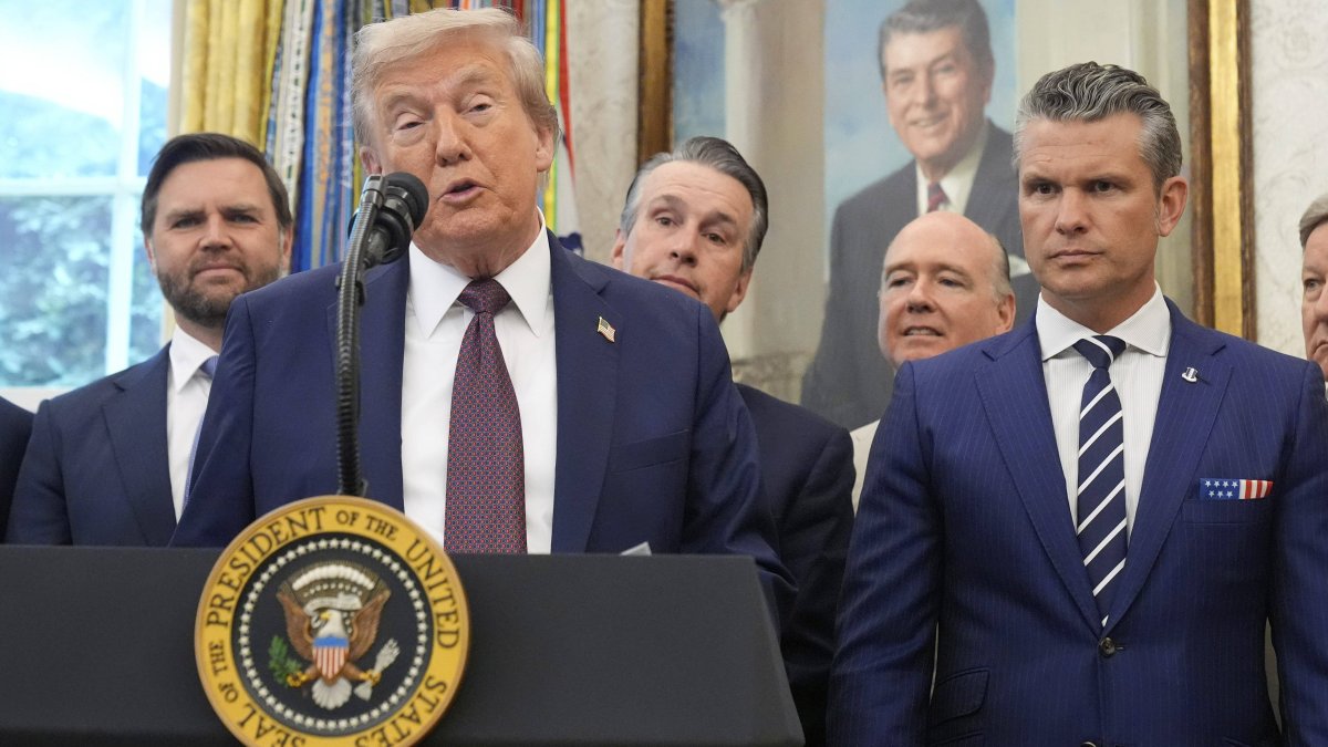 President Donald Trump announces relocation of Space Command headquarters.