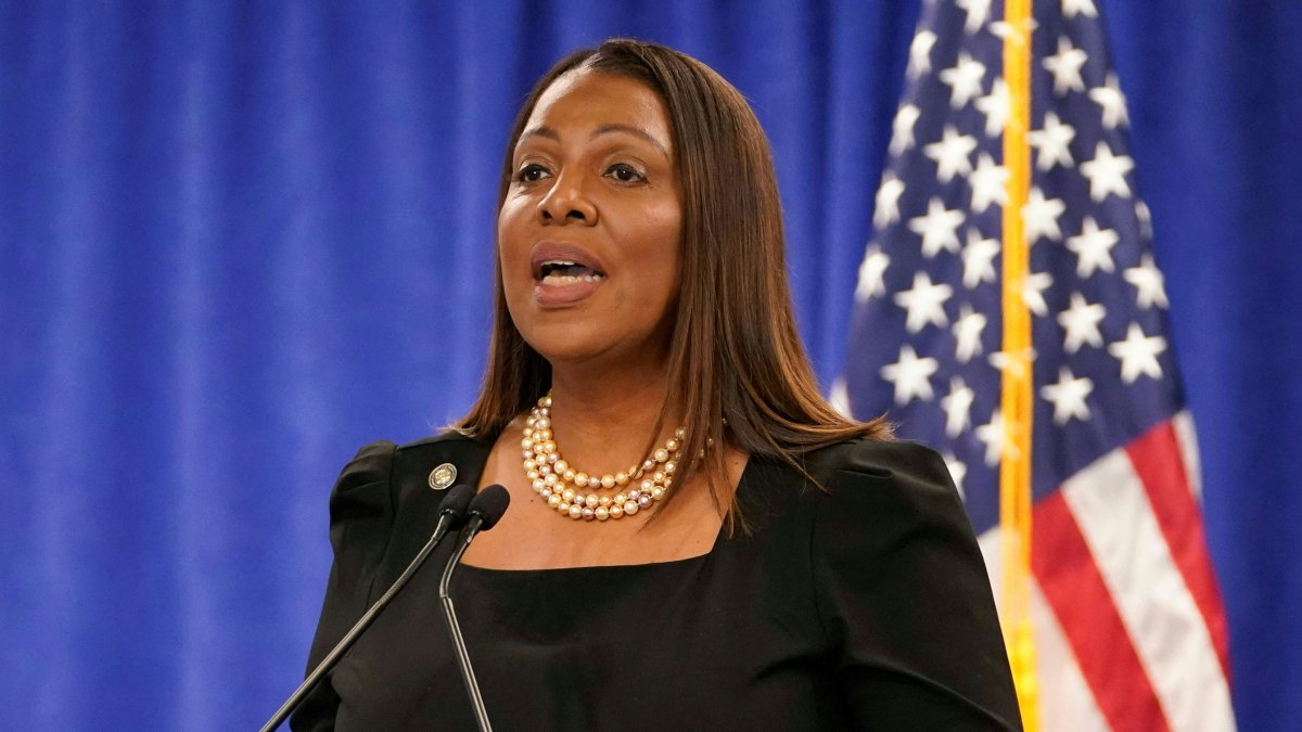 Letitia James during a press conference