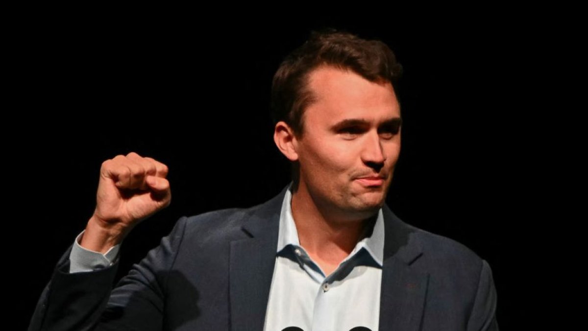 U.S. political activist Charlie Kirk during an event.