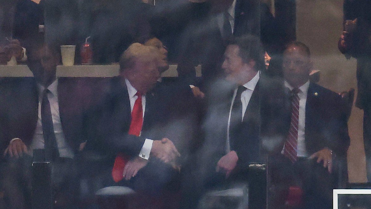 Donald Trump, Elon Musk shake hands in public after months of conflict