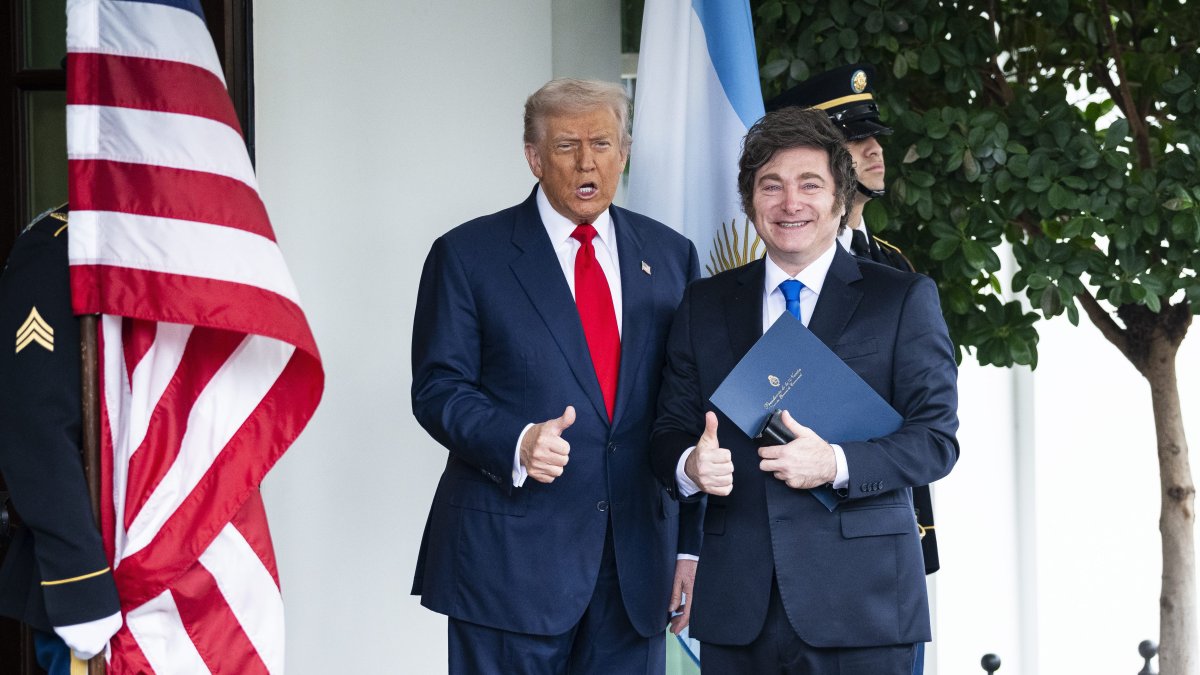 President Donald Trump with Argentina's President Javier Milei.
