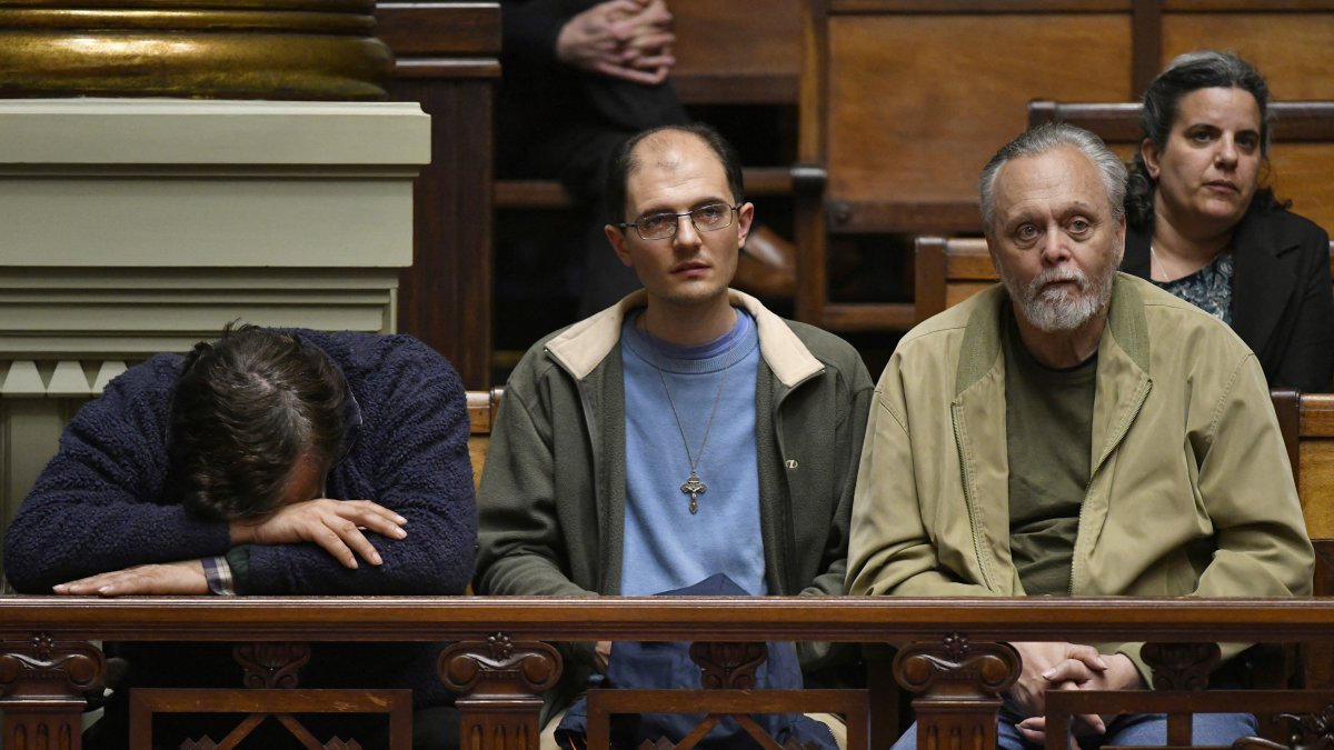 People opposed to euthanasia watch senators debate in Montevideo.