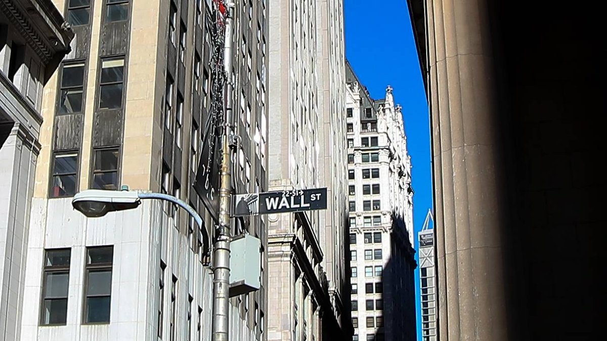 Vista general de Wall Street en Nueva York, NY