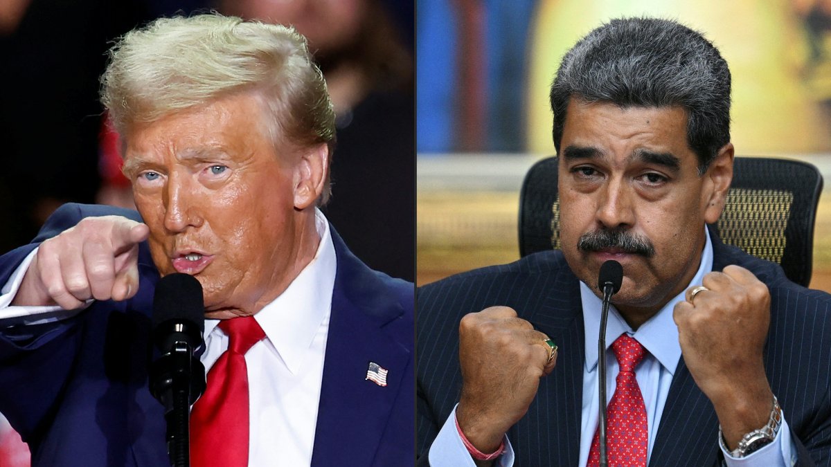 Imagen de archivo que muestra a Donald Trump y al dictador Nicolás Maduro