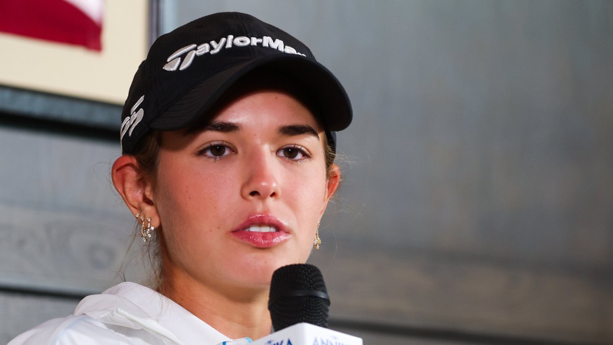 Kai Trump, durante la rueda de prensa previa a su debut en el LPGA Tour