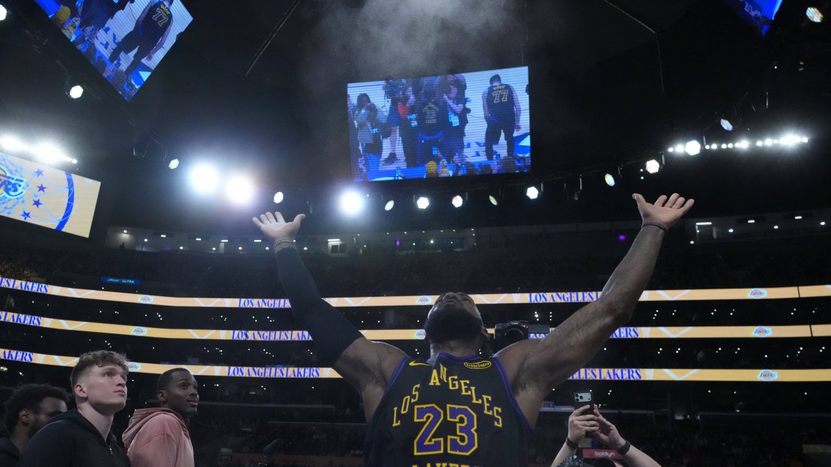 LeBron celebrates his debut in what will be his 23rd NBA season.