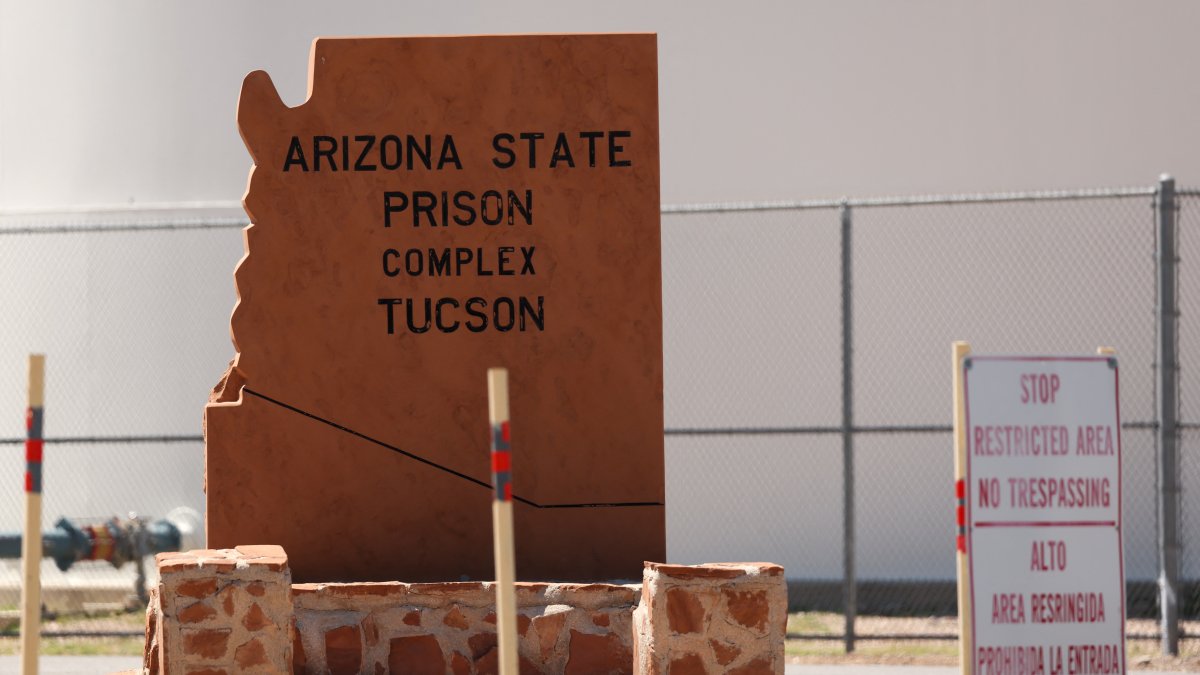 The sign at the entrance of an Arizona State prison in Tucson, Arizona (Files)