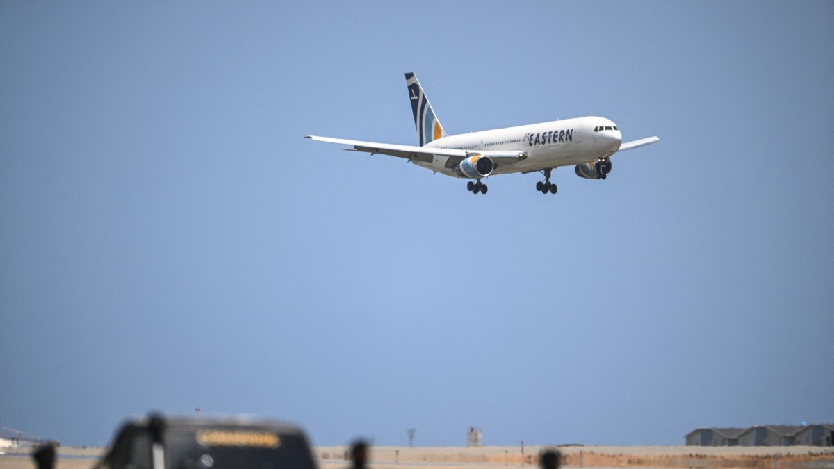 A plane carrying Venezuelan migrants repatriated from the U.S. landed at Maiquetia airport