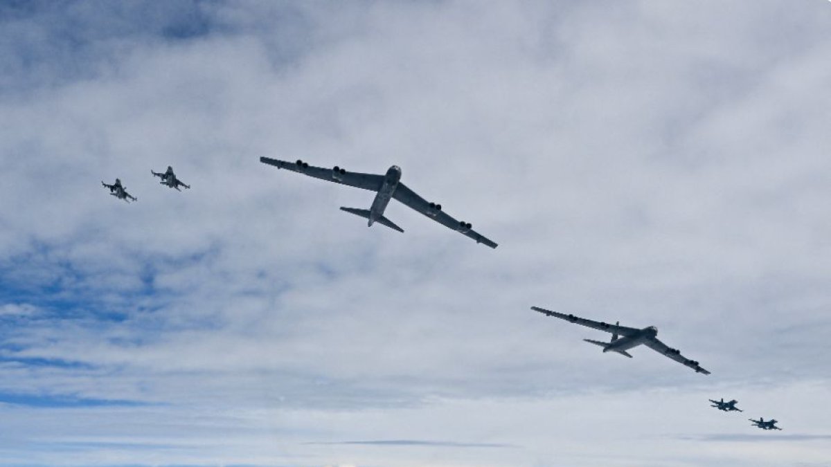 U.S. Air Force B-52H bombers.
