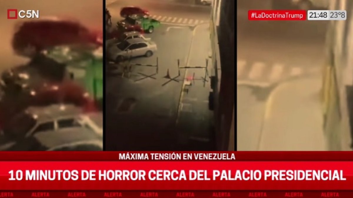 Shooting near the Miraflores Palace in Caracas.