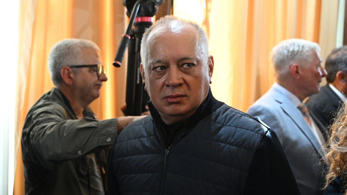 Diosdado Cabello, chavista Interior Minister, at the swearing-in ceremony of Delcy Rodriguez
