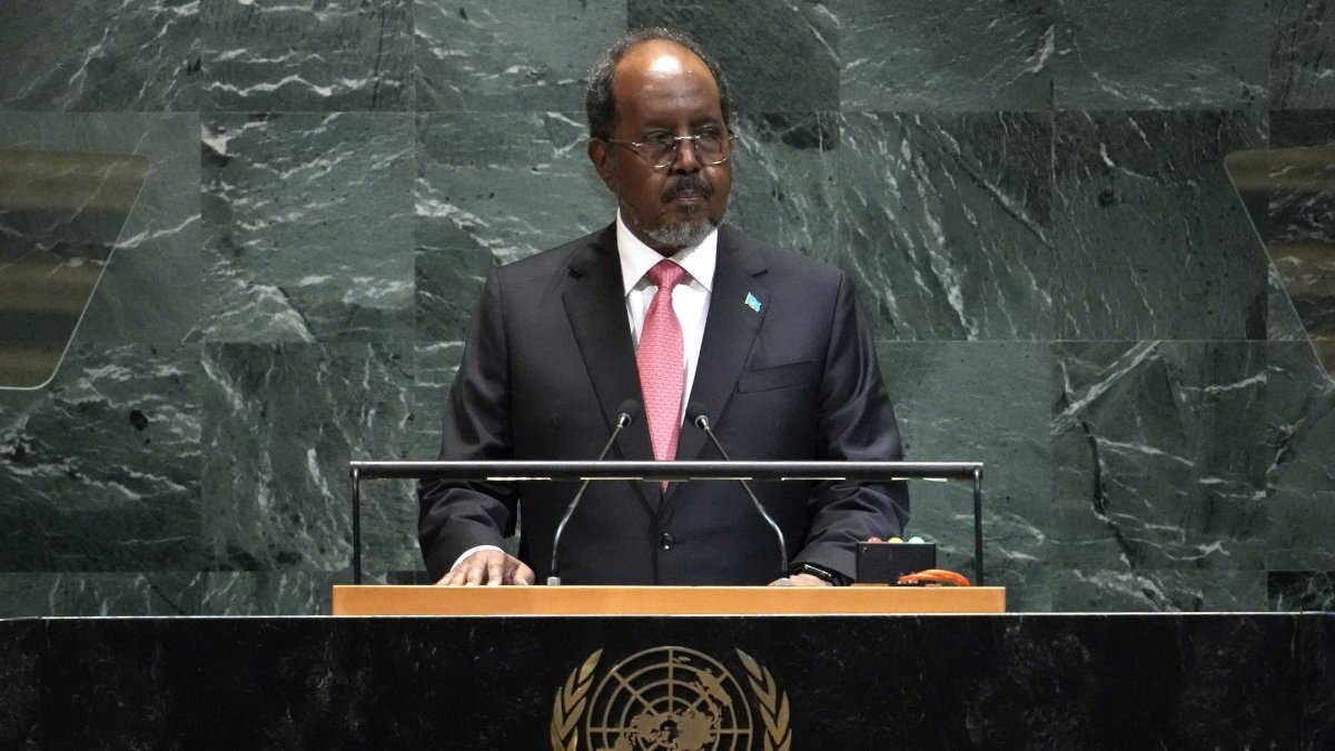 El presidente de Somalia, Hassan Sheij Mohamud, habla ante la Asamblea General