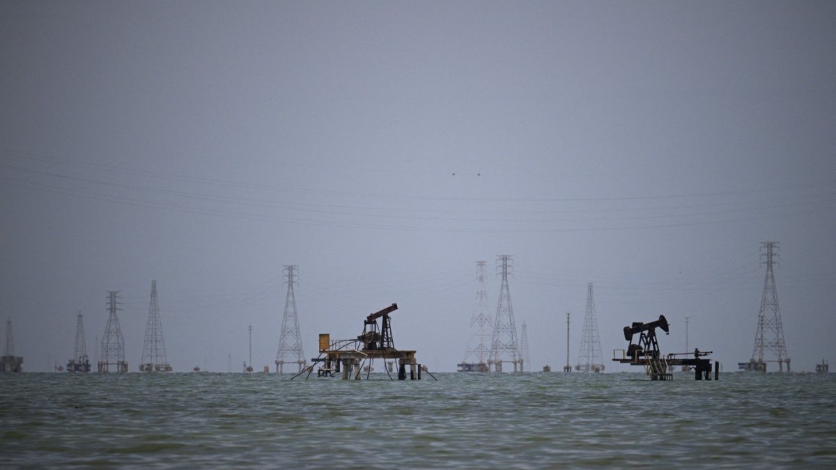 Oil platforms are shown in Lake Maracaibo, Zulia state, Venezuela, July 12, 2024