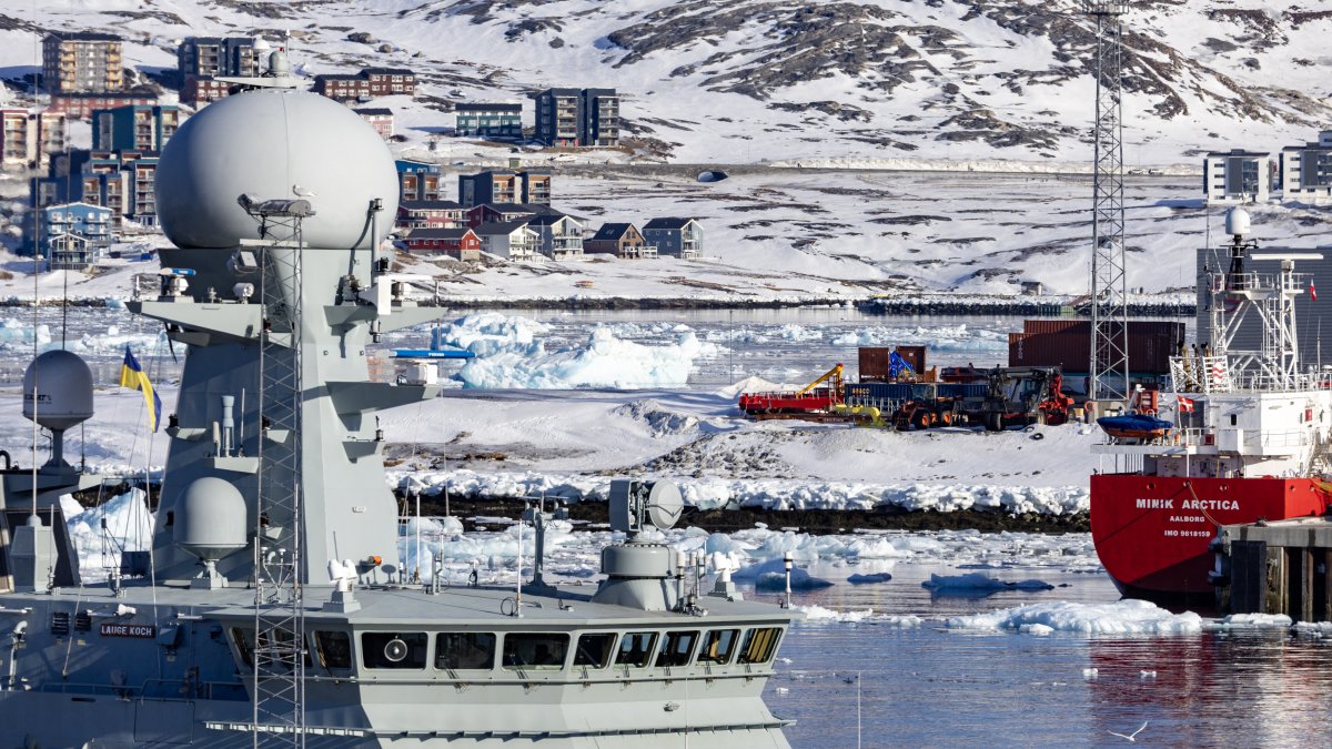 Danish navy vessels P572 Lauge Koch in the capital Nuuk