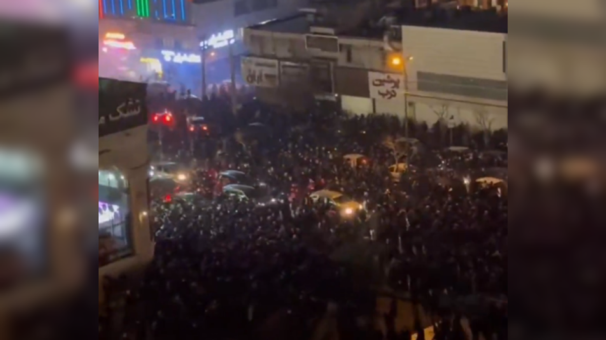 An image of Iranian protests shared on social media