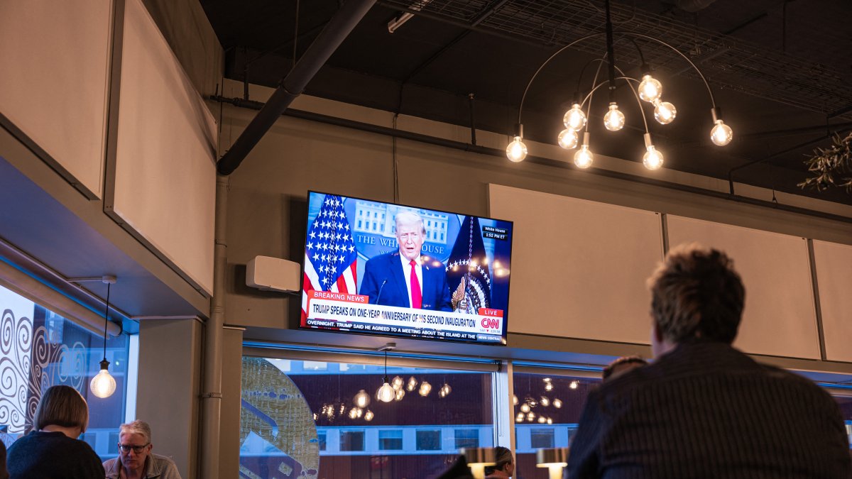 Image of Donald Trump in a Greenlandic bar/ Jonathan Nackstrand