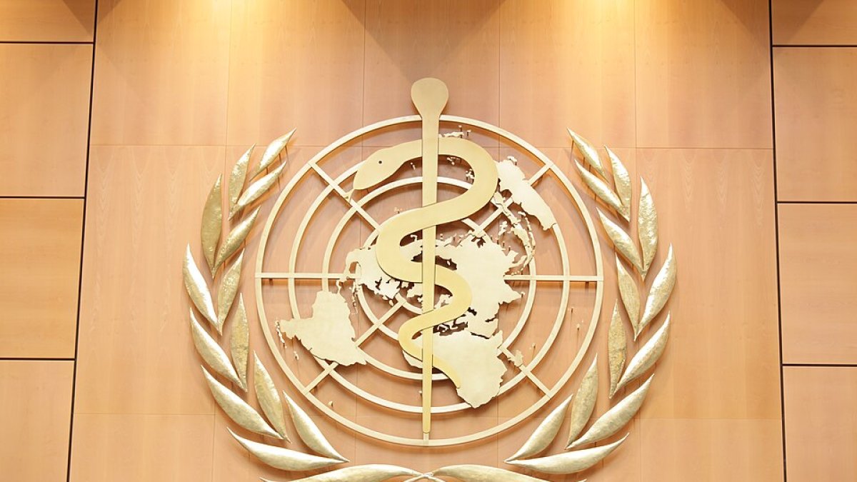 The logo of the World Health Organization.