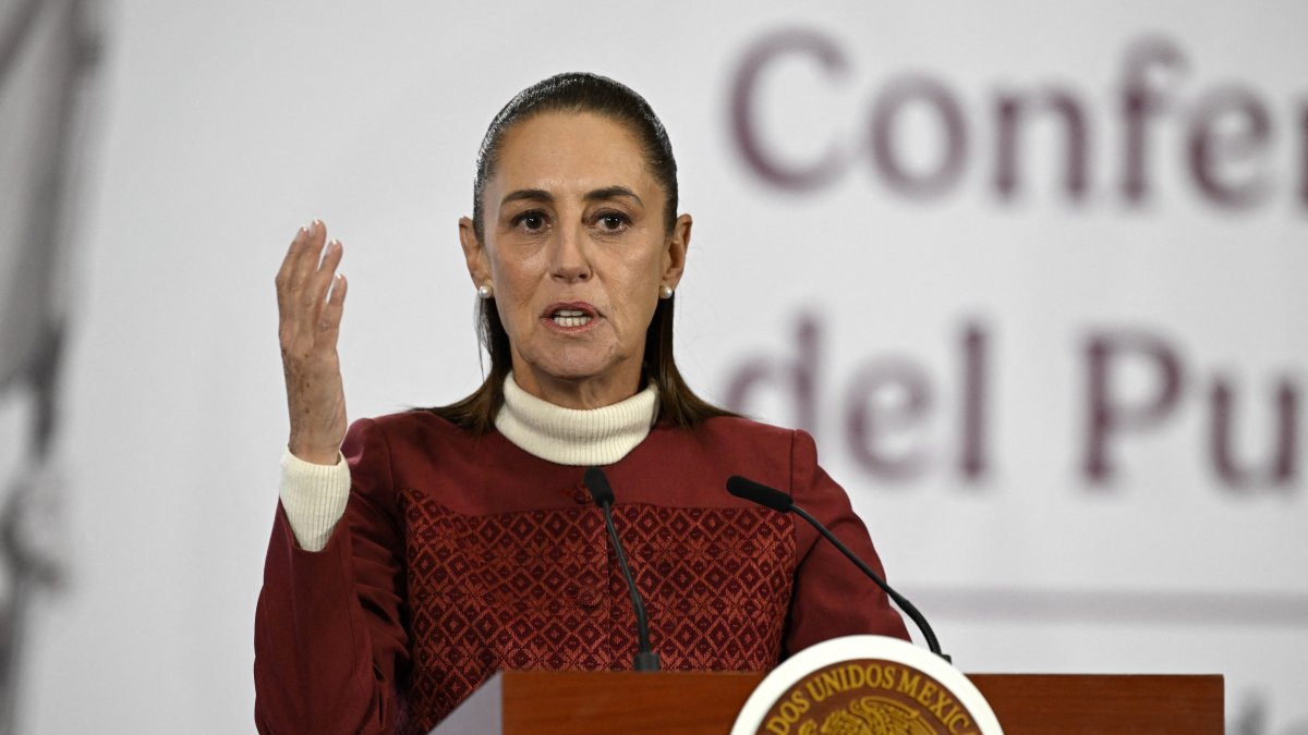 Claudia Sheinbaum durante una conferencia de prensa/ Alfredo Estrella