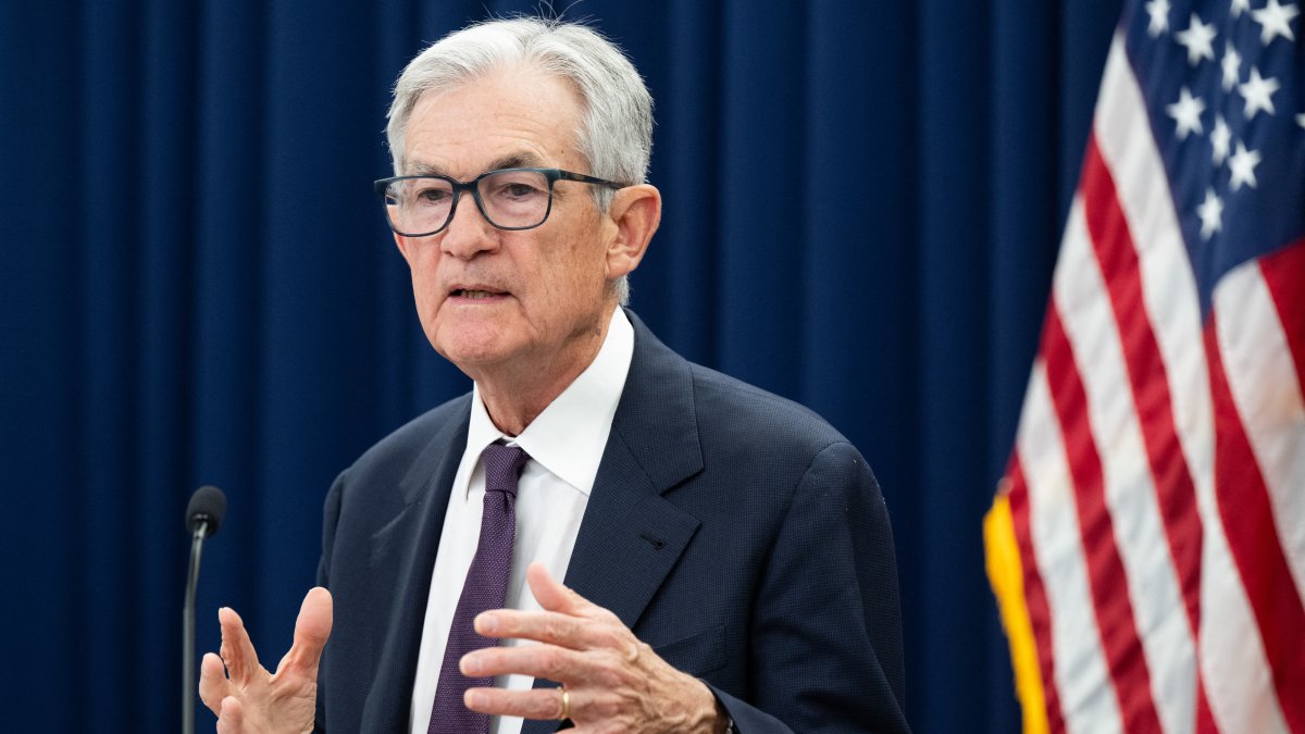 Jerome Powell durante una conferencia de prensa/ Saul Loeb