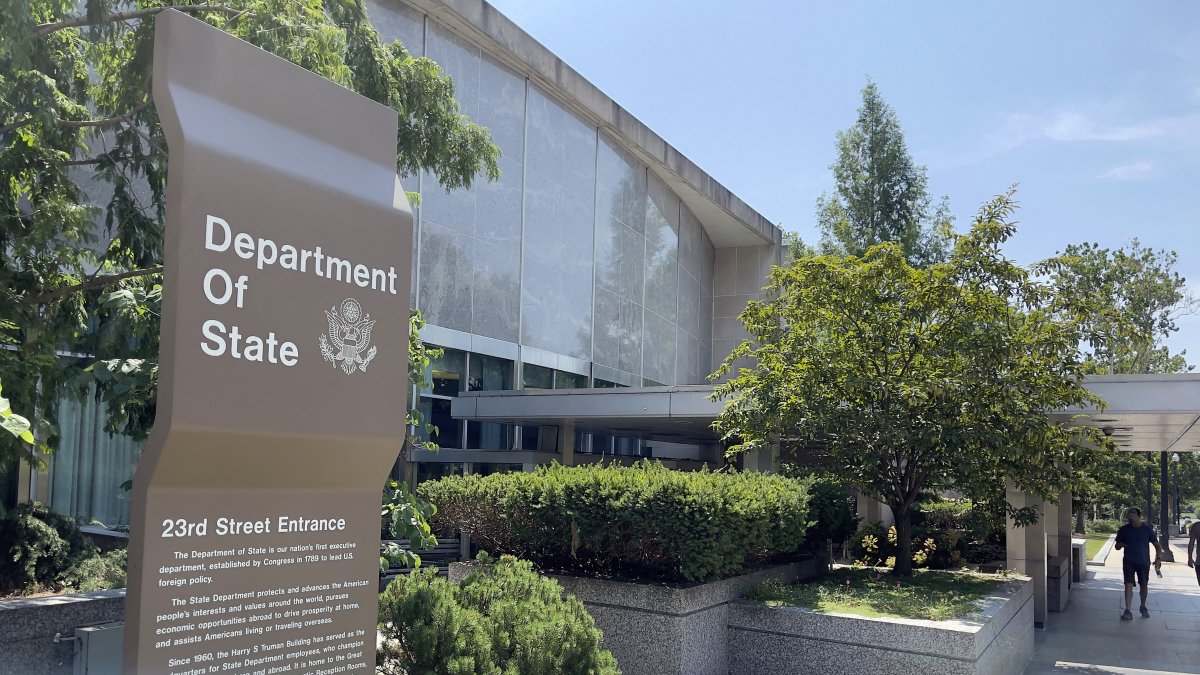 A sign pointing at the United States Department of State (Files)