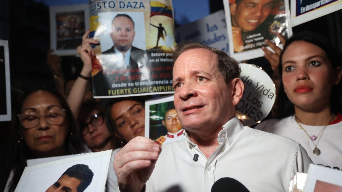 Juan Pablo Guanipa habla con los medios antes de su secuestro