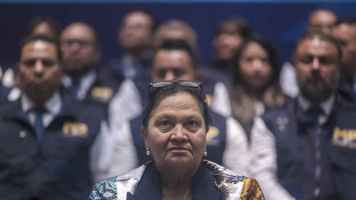 Guatemala's Attorney General, Consuelo Porras, attends a press conference.