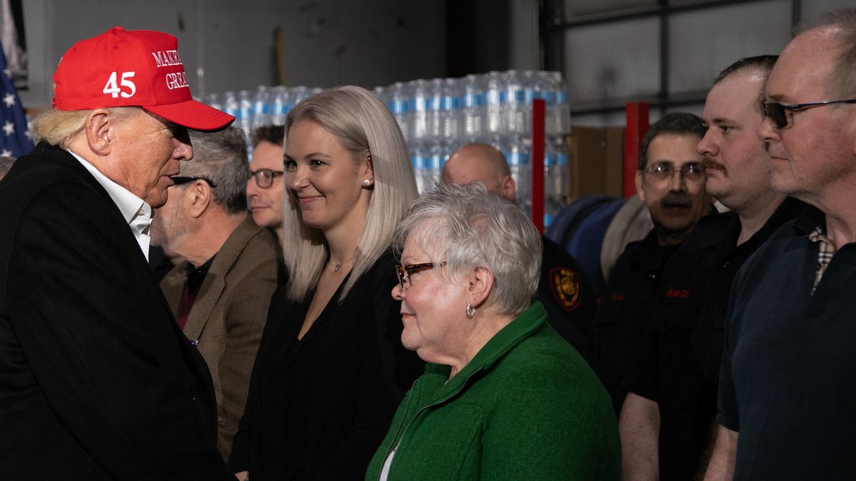 Donald Trump in East Palestine/ Rebecca Droke.