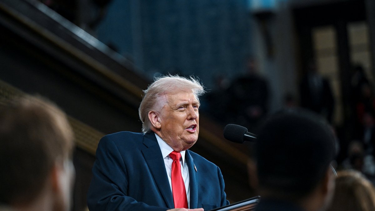 US President Donald Trump delivers the first State of the Union address of his second term.