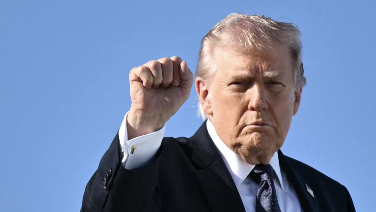 Donald Trump, on Air Force One. March 2026