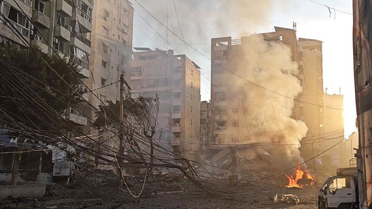 Edificios afectados por ataques en Beirut