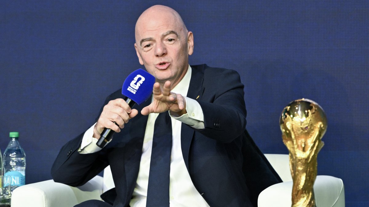 Gianni Infantino, en el sorteo de la fase de grupos de la Copa Mundial de la FIFA 2026. Diciembre de 2025