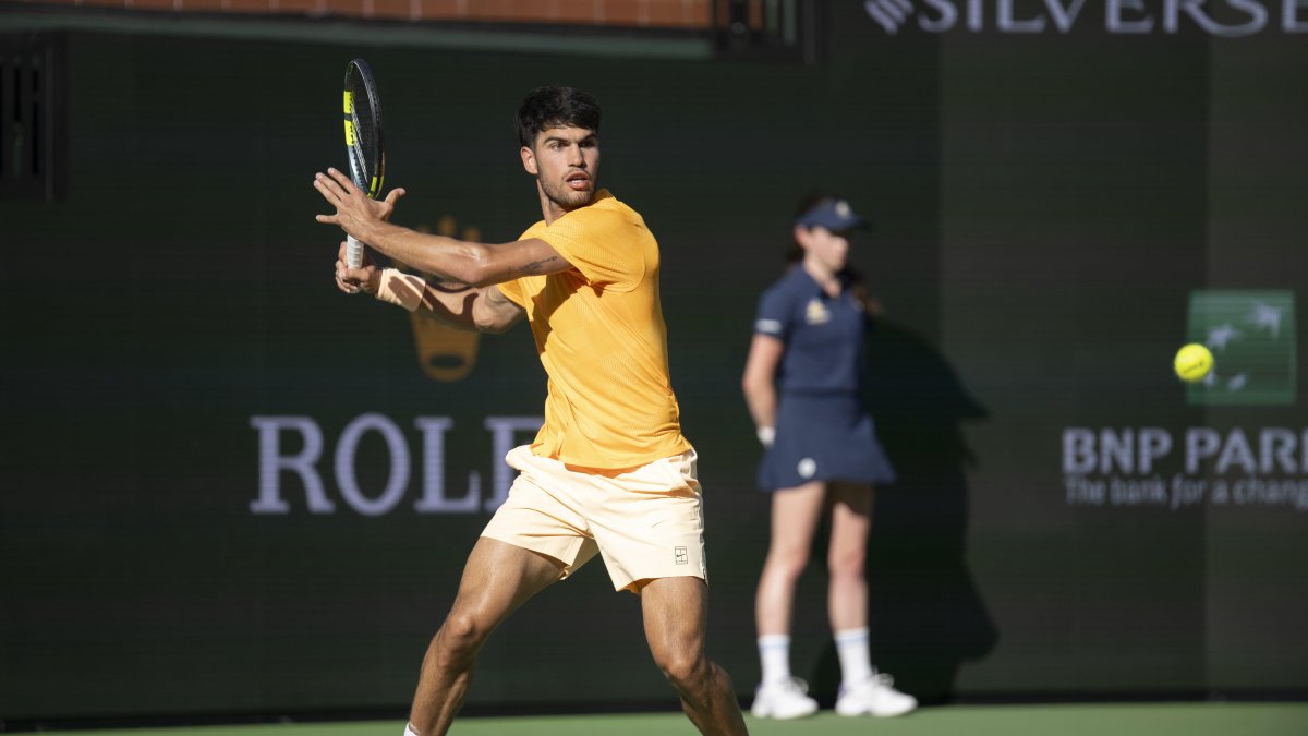 Carlos Alcaraz, frente a Casper Ruud en el ATP Masters 1000 de Indian Wells 2026