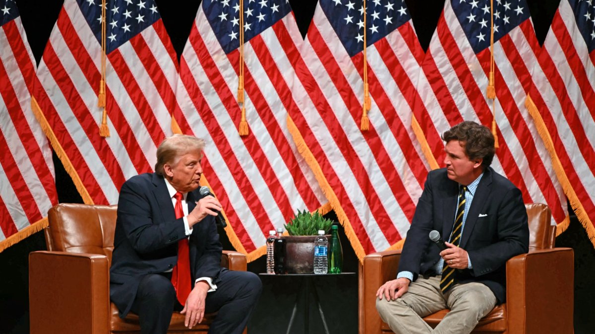 Donald Trump and Tucker Carlson in a file image