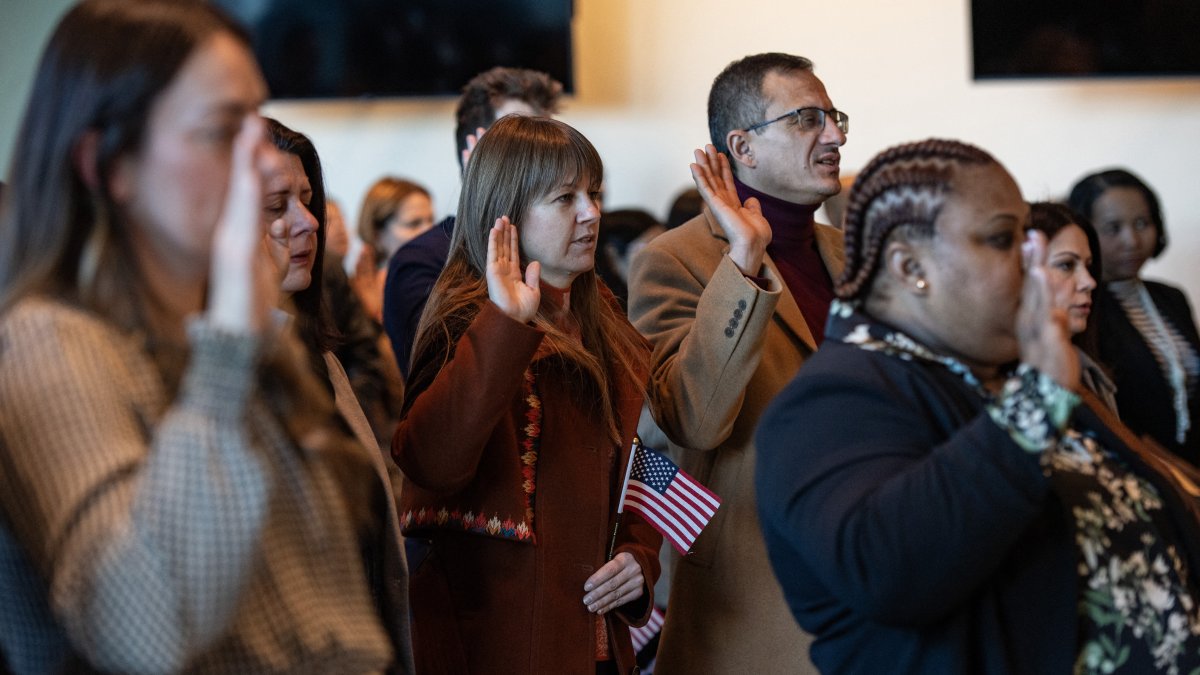 Ceremonia de naturalización de inmigrantes en EEUU