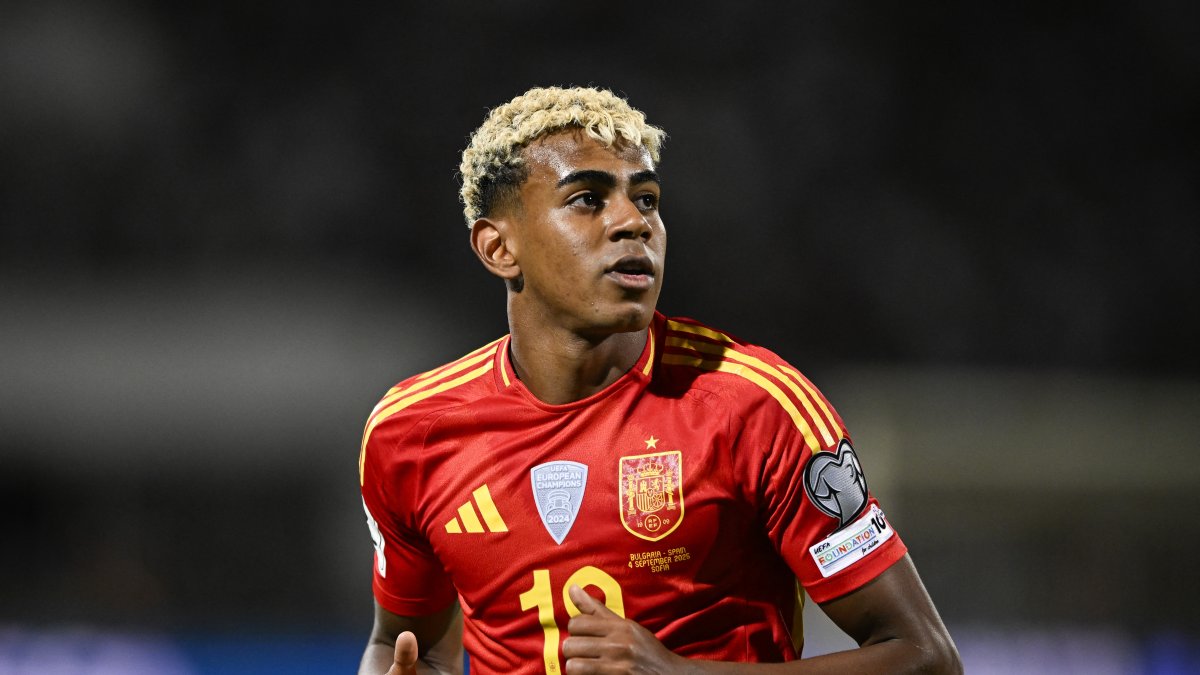 Lamine Yamal, durante un juego con España. Septiembre de 2025