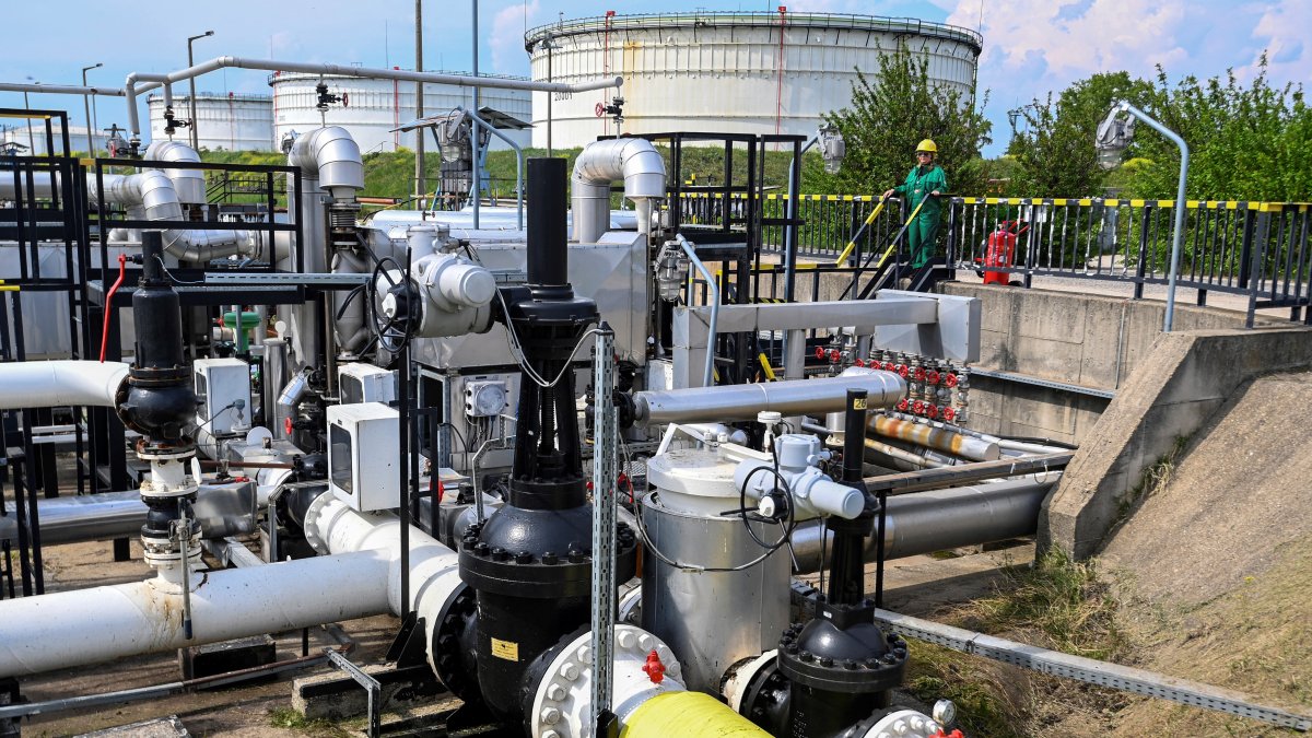 La estación receptora del oleoducto Druzhba, que transporta petróleo entre Hungría y Rusia (Archivo)