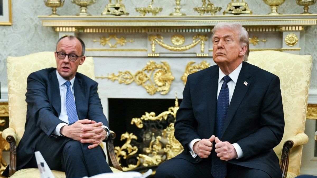 U.S. President Donald Trump meets with German Chancellor Friedrich Merz