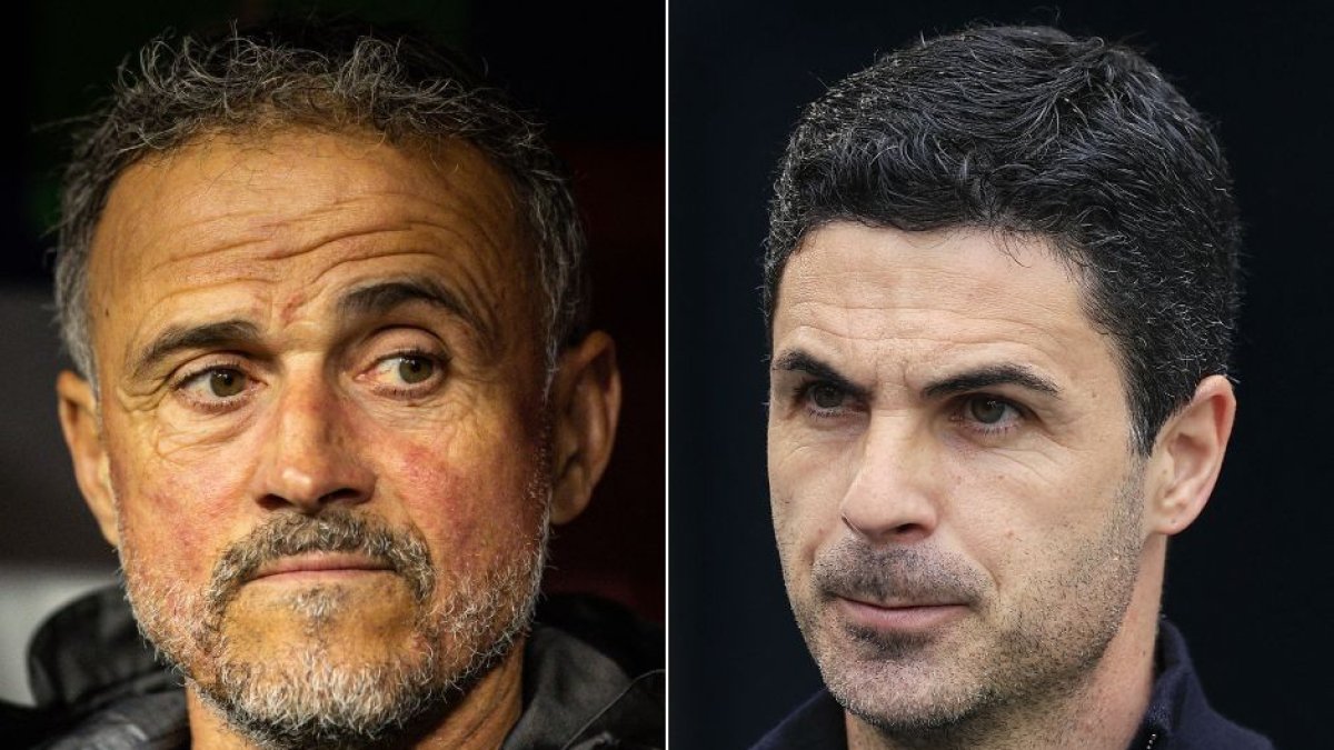 Luis Enrique Martínez (left) and Mikel Arteta (right)